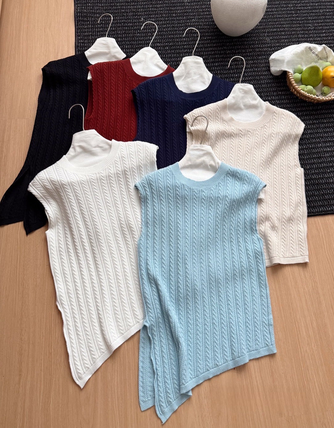 Ribbed Knit Top with Inner Collar